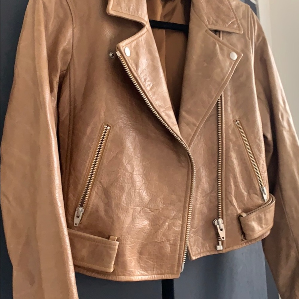 T Alexander Wang Distressed Crop Motto Leather